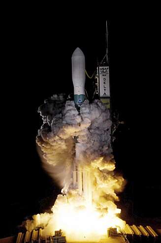 OPPSKYTING: Fra oppskytingen av Kepler med en Delta II bærerakett fra Cape Canaveral Air Force Station, 7. mars 2009. OPPSKYTING: Fra oppskytingen av Kepler med en Delta II bærerakett fra Cape Canaveral Air Force Station, 7. mars 2009.