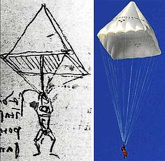 DA VINCI: Leonardo da Vinci tegnet en fallskjerm allerede for 500 år siden. DA VINCI: Leonardo da Vinci tegnet en fallskjerm allerede for 500 år siden.