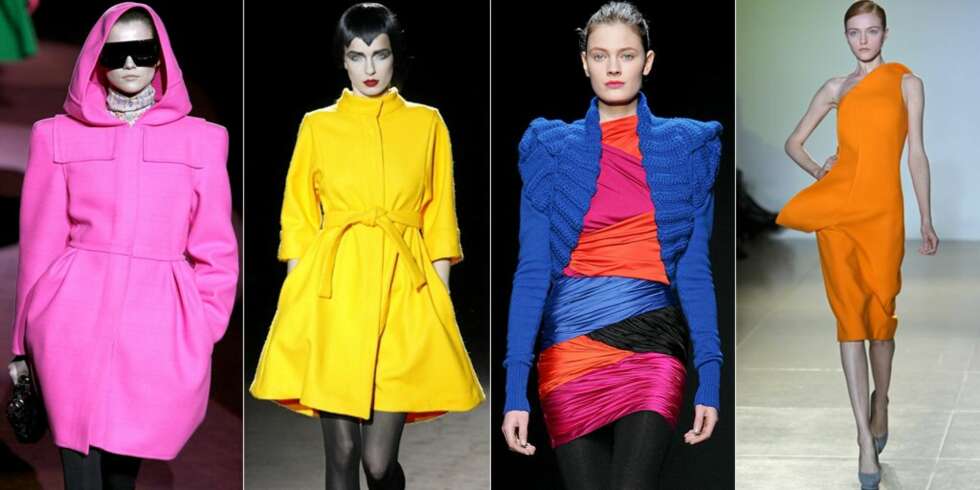 NEON: Knallsterke farger er en stor trend til høsten. Her fra Marc Jacobs, Jeremy Scott, Emanuel Ungaro og Jil Sander sine visninger. NEON: Knallsterke farger er en stor trend til høsten. Her fra Marc Jacobs, Jeremy Scott, Emanuel Ungaro og Jil Sander sine visninger.