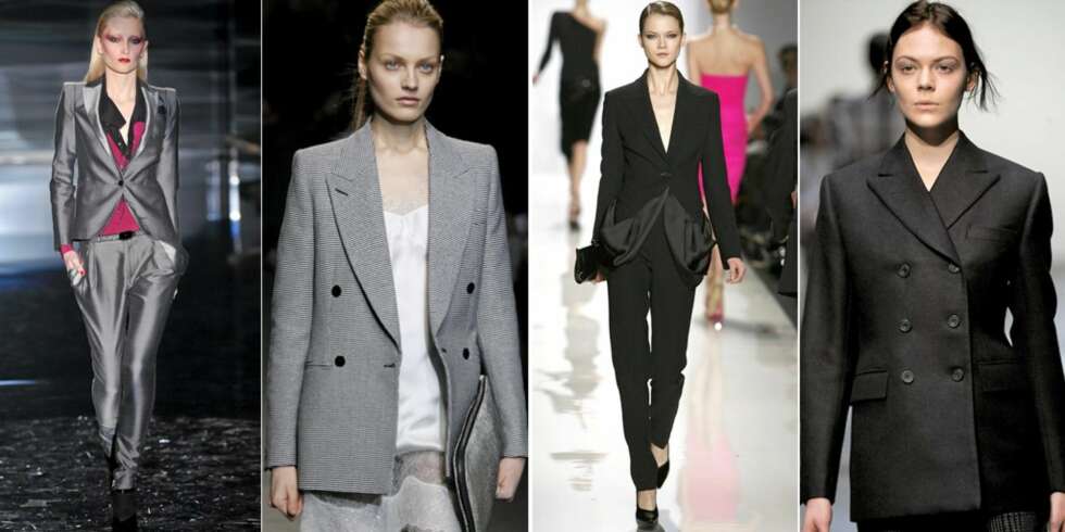 POWER SUIT: Dressen er tilbake denne høsten. Her fra Gucci, Stella McCartney, Michael Kors og Christopher Kane sine visninger. POWER SUIT: Dressen er tilbake denne høsten. Her fra Gucci, Stella McCartney, Michael Kors og Christopher Kane sine visninger.