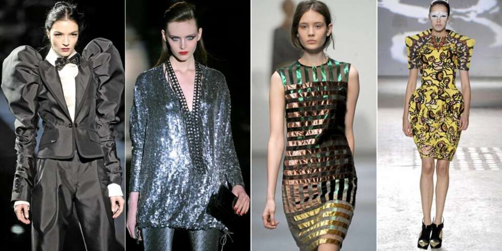 ANDRE TRENDER: Overdimensjonerte skulderputer à la Dolce & Gabbana, metall à la Gucci, striper à la Christopher Kane og tegnefilmmote à la Manish Arora kommer også neste sesong. ANDRE TRENDER: Overdimensjonerte skulderputer à la Dolce & Gabbana, metall à la Gucci, striper à la Christopher Kane og tegnefilmmote à la Manish Arora kommer også neste sesong.