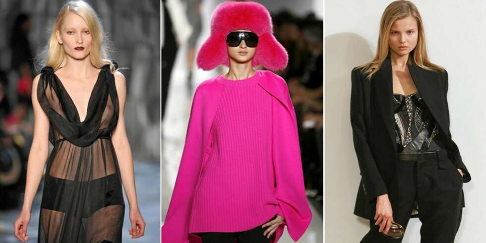 TREND RAPPORT: Gjennomsiktige topper, sterke farger og power suiten er tre store trender til høsten. Her fra Moschino, Michael Kors og Pucci. TREND RAPPORT: Gjennomsiktige topper, sterke farger og power suiten er tre store trender til høsten. Her fra Moschino, Michael Kors og Pucci.