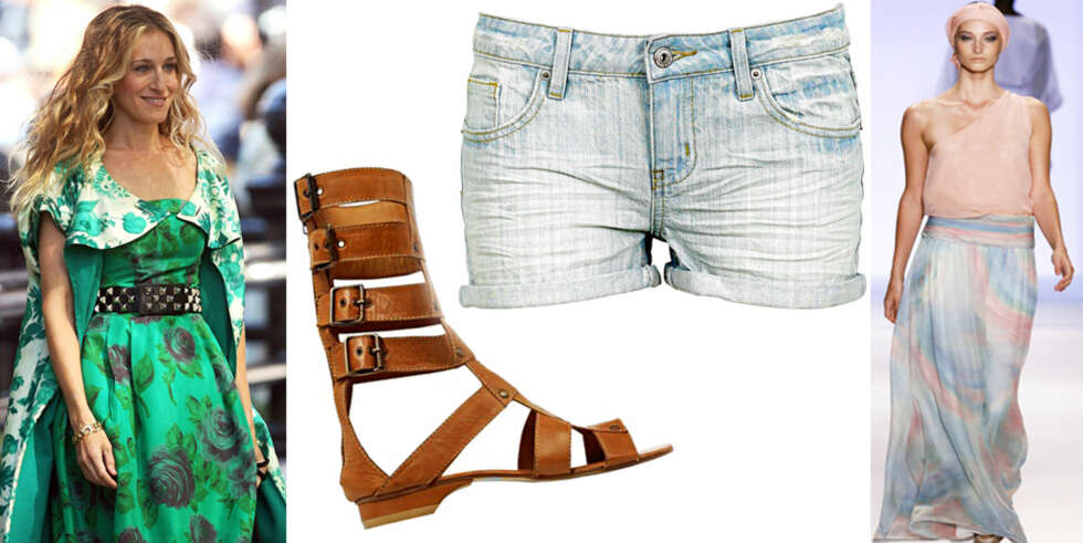 PAKK BORT: Naglebeltet, gladiatorsandaler, den lyste jeansshortsen og de solblekede pastellene. PAKK BORT: Naglebeltet, gladiatorsandaler, den lyste jeansshortsen og de solblekede pastellene.