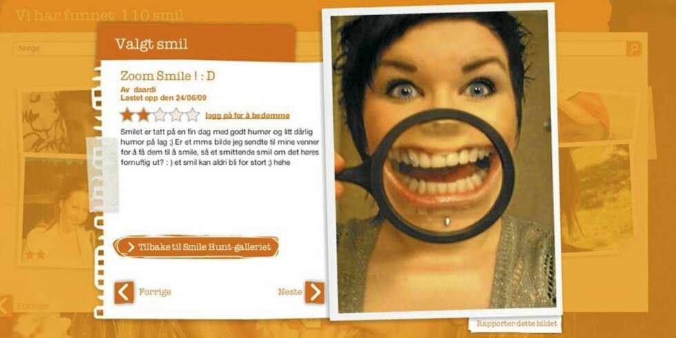 UKENS SMIL: Dette brede smilet tilhører den siste ukesvinneren i fotokonkurransen Smilejakten. Snart kåres hovedvinneren. UKENS SMIL: Dette brede smilet tilhører den siste ukesvinneren i fotokonkurransen Smilejakten. Snart kåres hovedvinneren.