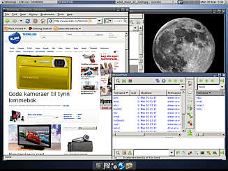 BRUKBART: Tiny Core Linux med både Minefield (Firefox), filbehandleren EmelFM2 og bildevisningsprogrammet GQview oppe. BRUKBART: Tiny Core Linux med både Minefield (Firefox), filbehandleren EmelFM2 og bildevisningsprogrammet GQview oppe.