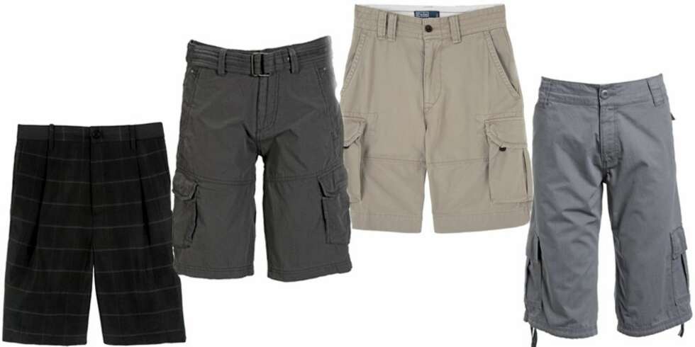 LETT BLANDING: Svart shorts fra Helmut Lang, grå shorts fra Esprit ( kr 599), beige shorts fra Polo Ralph Lauren (ca kr 600), blågrå knelang shorts fra Puma (kr 599). LETT BLANDING: Svart shorts fra Helmut Lang, grå shorts fra Esprit ( kr 599), beige shorts fra Polo Ralph Lauren (ca kr 600), blågrå knelang shorts fra Puma (kr 599).
