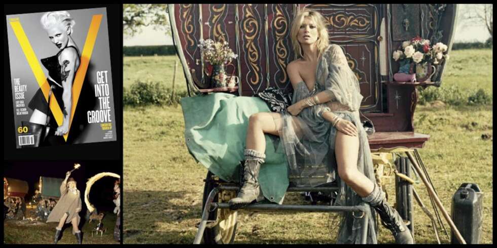 ENKELT LIV: Kate Moss har bodd med engelske sigøynere i sin nye fotoserie for V Magazine. ENKELT LIV: Kate Moss har bodd med engelske sigøynere i sin nye fotoserie for V Magazine.