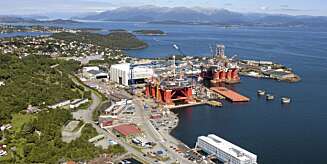 VERFTET: Oversiktsbilde av Aker Solutions verft på Stord. VERFTET: Oversiktsbilde av Aker Solutions verft på Stord.