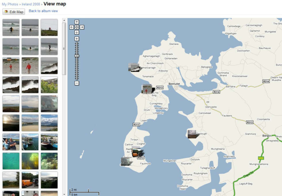 Geotaggede bilder kan du enkelt plassere på et kart med for eksempel Googles bildeprogram Picasa. Geotaggede bilder kan du enkelt plassere på et kart med for eksempel Googles bildeprogram Picasa.