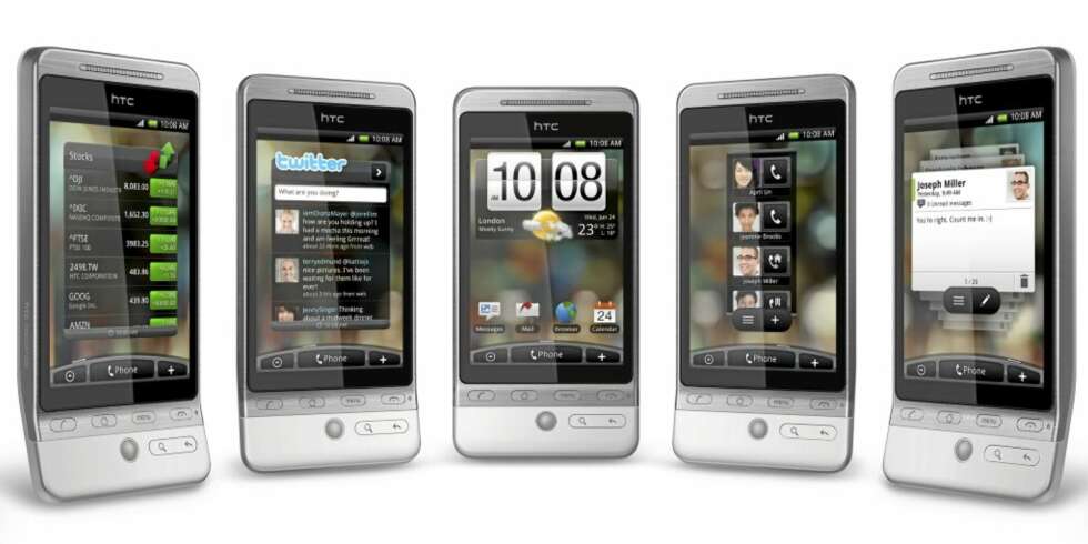 SKRIVEBORD: Med HTC Hero kan du skreddersy flere skrivebord akkurat slik du selv ønsker det. SKRIVEBORD: Med HTC Hero kan du skreddersy flere skrivebord akkurat slik du selv ønsker det.