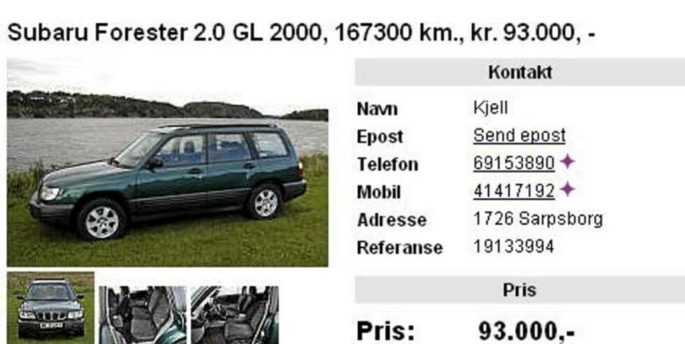 Skjermdump fra finn.no Skjermdump fra finn.no
