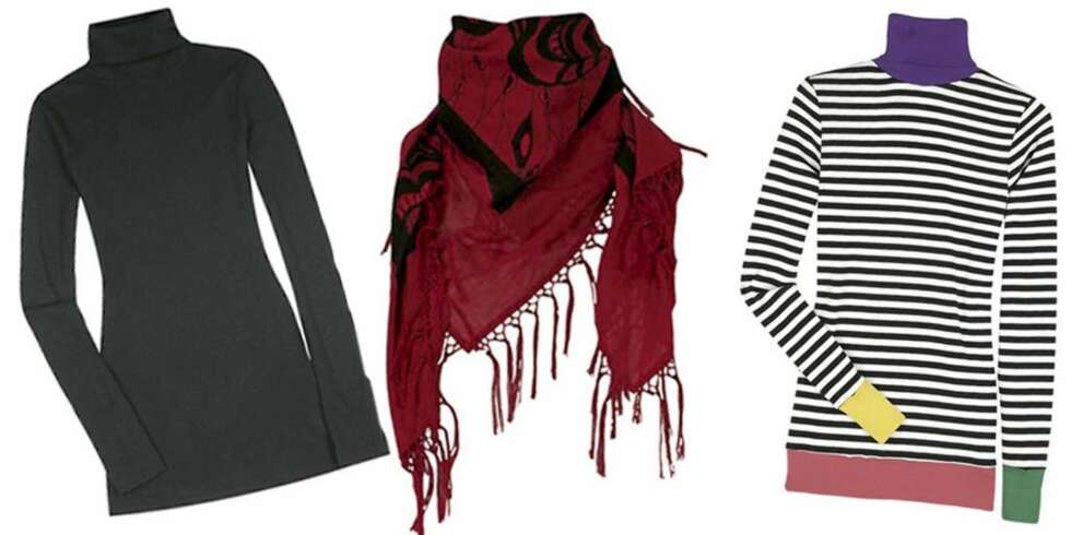 FRA VENSTRE: Pologenser fra Spendid, kr 900 fra Net-a-porter.com. Skjerf fra Bruuns Bazar, kr 399. Pologenser i ull fra Sonia by Sonia Rykiel fra Net-a-porter.com, ca kr 2000. FRA VENSTRE: Pologenser fra Spendid, kr 900 fra Net-a-porter.com. Skjerf fra Bruuns Bazar, kr 399. Pologenser i ull fra Sonia by Sonia Rykiel fra Net-a-porter.com, ca kr 2000.