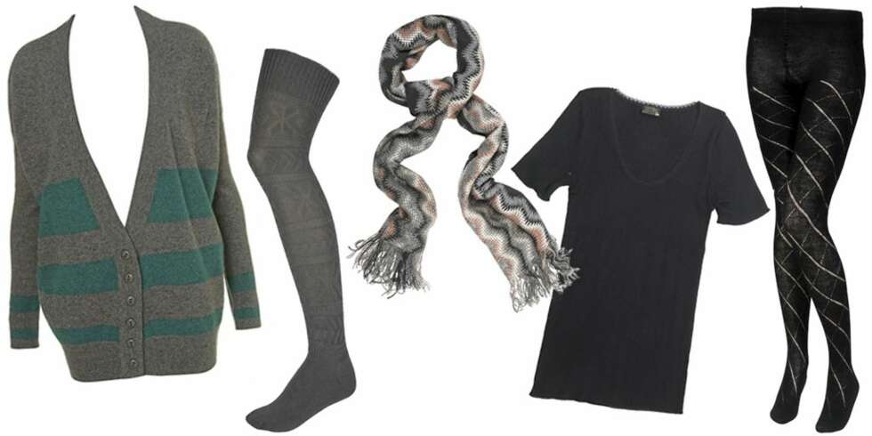 FRA VENSTRE: Lang kardigan i ull fra Topshop (kr 365), knestrømper fra Jonathan Aston (kr 84), ullskjerf fra Missoni (kr 1133), trøye i ull og silker fra Pierre Robert (kr 249,90), strømpebukse i ull fra Vera & William (kr 798). FRA VENSTRE: Lang kardigan i ull fra Topshop (kr 365), knestrømper fra Jonathan Aston (kr 84), ullskjerf fra Missoni (kr 1133), trøye i ull og silker fra Pierre Robert (kr 249,90), strømpebukse i ull fra Vera & William (kr 798).