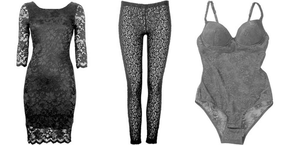 RIMELIG BLONDER: Blondekjole fra Cubus til kr 199, blondetights fra Cubus til kr 149 og body fra Gina Tricot til kr 199. RIMELIG BLONDER: Blondekjole fra Cubus til kr 199, blondetights fra Cubus til kr 149 og body fra Gina Tricot til kr 199.