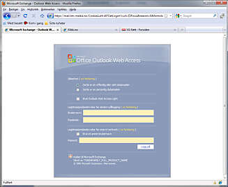WEBMAIL: Webmail fra en Microsoft Exchange-konto fungerer ikke alltid like bra i FireFox. En Internet Explorer-fane kan gjøre susen. WEBMAIL: Webmail fra en Microsoft Exchange-konto fungerer ikke alltid like bra i FireFox. En Internet Explorer-fane kan gjøre susen.