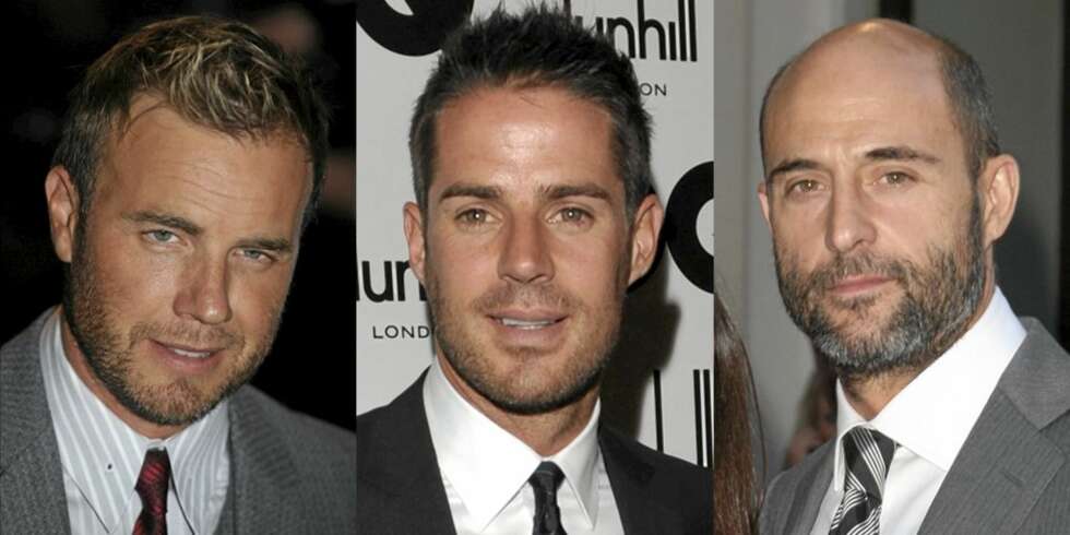SKJEGGETE: Gary Barlow fra Take That, forballspiller Jamie Redknapp og skuespiller Mark Strong viste alle fram skjegget sitt på den årlige _GQ Men of the Year Award_ i september. SKJEGGETE: Gary Barlow fra Take That, forballspiller Jamie Redknapp og skuespiller Mark Strong viste alle fram skjegget sitt på den årlige _GQ Men of the Year Award_ i september.