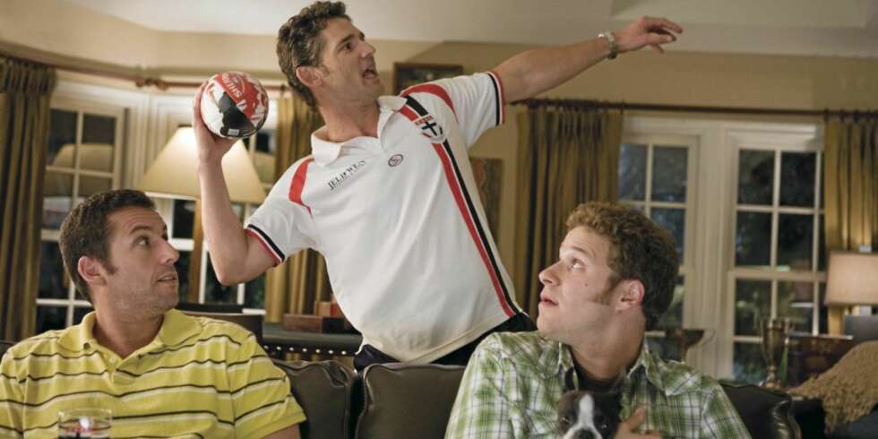 Adam Sandler, Eric Bana og Seth Rogen i Funny People. Adam Sandler, Eric Bana og Seth Rogen i Funny People.
