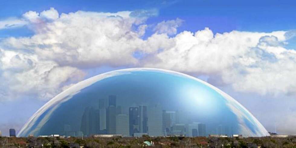I Houston, Texas, planlegges en gedigen dom som skal være 450 meter høy og 1600 meter i diameter. I Houston, Texas, planlegges en gedigen dom som skal være 450 meter høy og 1600 meter i diameter.