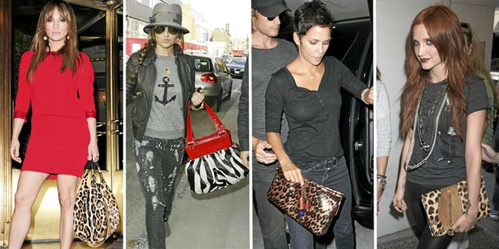 Jennifer Lopez, Cheryl Cole, Halle Berry og Ashlee Simpson går for ville mønstre. Jennifer Lopez, Cheryl Cole, Halle Berry og Ashlee Simpson går for ville mønstre.