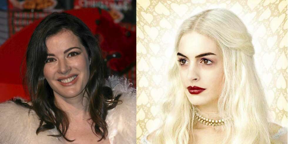 Ser du likheten?
Tv-kokk Nigella Lawson og skuespiller Anne Hathaway som "Den hvite dronningen". Ser du likheten?
Tv-kokk Nigella Lawson og skuespiller Anne Hathaway som "Den hvite dronningen".