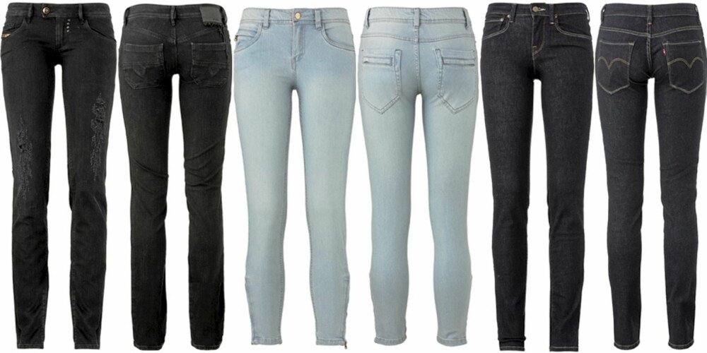 FRA VENSTRE: Diesel (kr 1399), Lindex (kr 399), Levi's (kr 899). FRA VENSTRE: Diesel (kr 1399), Lindex (kr 399), Levi's (kr 899).