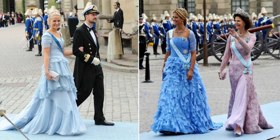 BLÅTT BRYLLUP: Både kronprinsesse Mette-Marit og Madeleine hadde en blå dag. BLÅTT BRYLLUP: Både kronprinsesse Mette-Marit og Madeleine hadde en blå dag.