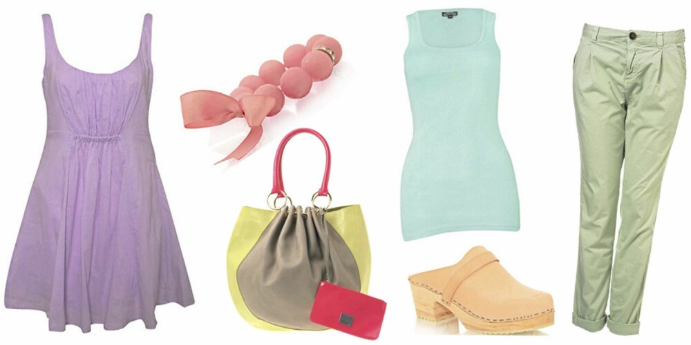 FRA VENSTRE: Tunika fra Selected (kr 249), armbånd fra Maolo (kr 399), veske fra Ted Baker (kr 2319), singlet fra BikBok (kr 129), sko fra Ap-Produkter (kr 549), bukse fra Topshop (kr 339). FRA VENSTRE: Tunika fra Selected (kr 249), armbånd fra Maolo (kr 399), veske fra Ted Baker (kr 2319), singlet fra BikBok (kr 129), sko fra Ap-Produkter (kr 549), bukse fra Topshop (kr 339).