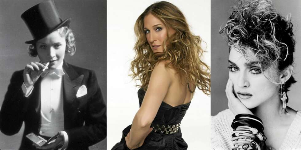 FRA VENSTRE: Marlene Dietrich, Sarah Jessica Parker, Madonna. FRA VENSTRE: Marlene Dietrich, Sarah Jessica Parker, Madonna.