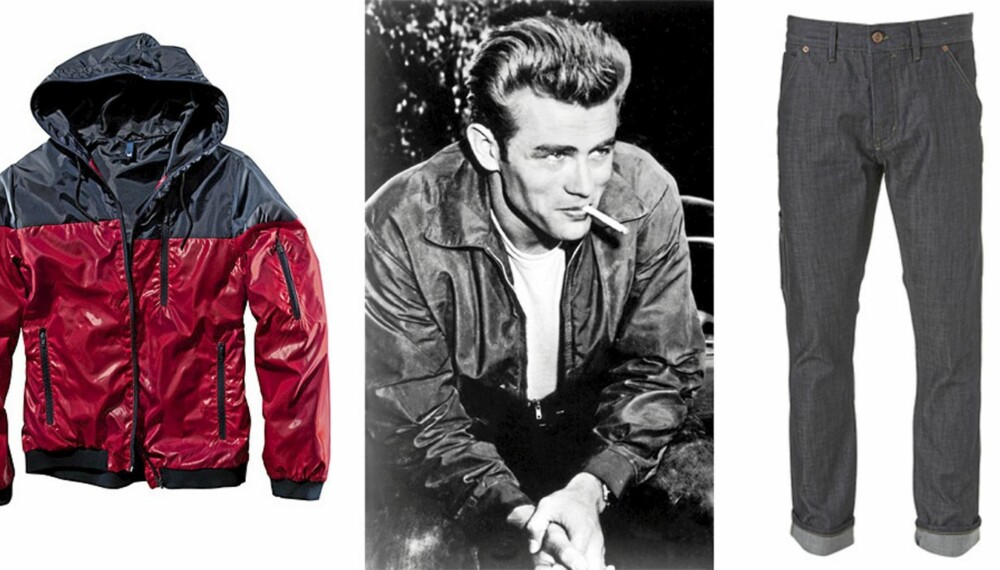FRA VENSTRE: jakke fra HogM (kr 199), James Dean, bukse fra Topman (kr 342). FRA VENSTRE: jakke fra HogM (kr 199), James Dean, bukse fra Topman (kr 342).