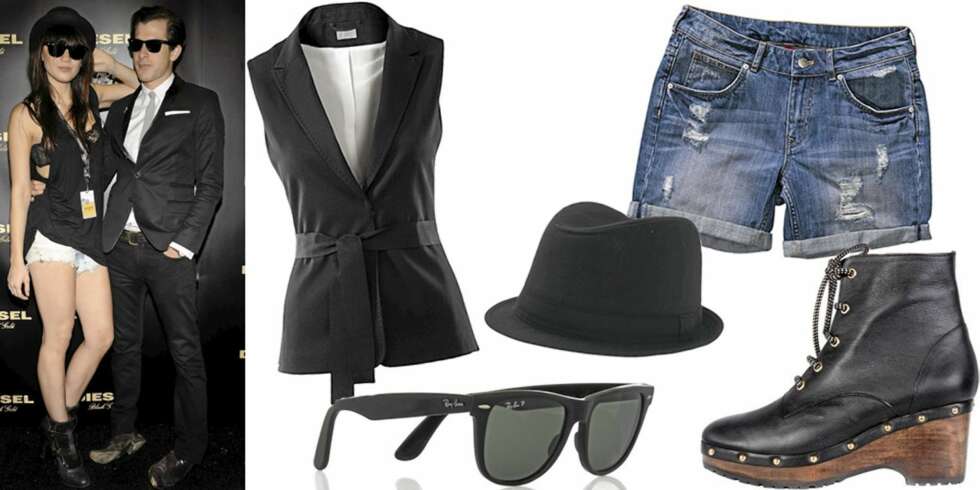 FRA VENSTRE: Blazervest fra H&M (kr 299), Ray-Ban Wayfarer solbriller (kr 1500), hatt fra Nelly Accessories (kr 99), denimshorts fra H&M (kr 249), ankelboots med snøring fra Opening Ceremony (kr 3000). FRA VENSTRE: Blazervest fra H&M (kr 299), Ray-Ban Wayfarer solbriller (kr 1500), hatt fra Nelly Accessories (kr 99), denimshorts fra H&M (kr 249), ankelboots med snøring fra Opening Ceremony (kr 3000).