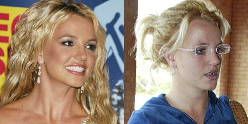 KINNBEIN: Litt mørk rouge under kinnbeinet og litt lys highlighter oppå, tryller Britney sine kinnbein frem fra intet. KINNBEIN: Litt mørk rouge under kinnbeinet og litt lys highlighter oppå, tryller Britney sine kinnbein frem fra intet.