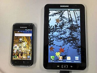 PAD PÅ S: Samsung Galaxy Tab er bygd på samme plattform som topptelefonen Samsung Galaxy S. PAD PÅ S: Samsung Galaxy Tab er bygd på samme plattform som topptelefonen Samsung Galaxy S.