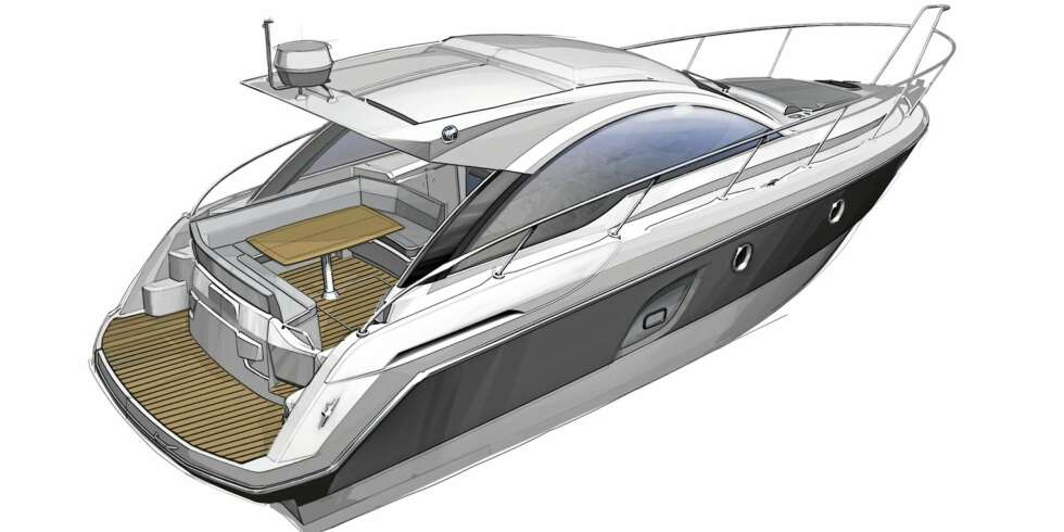SKISSE: Her er de første tegningen av den nye GT-serien til Beneteau, som er basert på Monte Carlo-serien. SKISSE: Her er de første tegningen av den nye GT-serien til Beneteau, som er basert på Monte Carlo-serien.