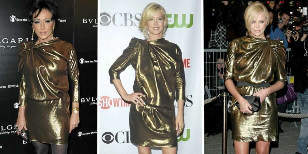 SAMME, GODE SMAK: Nancy Dell'Ollio, Jenna Elfman og Charlize Theron. SAMME, GODE SMAK: Nancy Dell'Ollio, Jenna Elfman og Charlize Theron.
