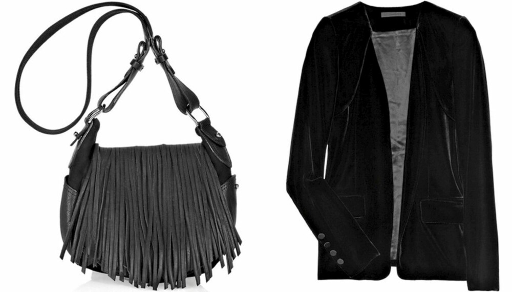 FRA VENSTRE: Veske fra Isabel Marant (kr 3300), blazer fra Alexander Wang (kr 3400). FRA VENSTRE: Veske fra Isabel Marant (kr 3300), blazer fra Alexander Wang (kr 3400).
