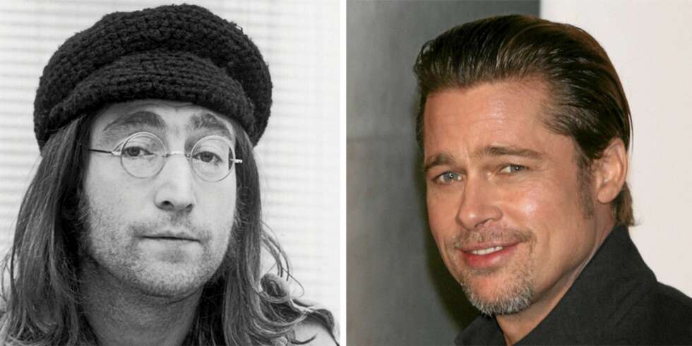 De er ikke slående like, John Lennon og Brad Pitt. Ikke desto mindre skal Brad være oppsatt på å lage en film om den avdøde Beatle'en med seg selv i hovedrollen. De er ikke slående like, John Lennon og Brad Pitt. Ikke desto mindre skal Brad være oppsatt på å lage en film om den avdøde Beatle'en med seg selv i hovedrollen.