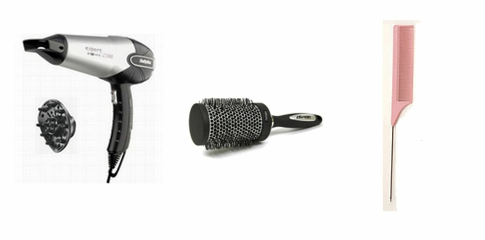 GODE HJELPERE: Babyliss håreføner (kr 499), Comair rundbørste (kr 120), Pudelparadiset kam (kr 95) GODE HJELPERE: Babyliss håreføner (kr 499), Comair rundbørste (kr 120), Pudelparadiset kam (kr 95)