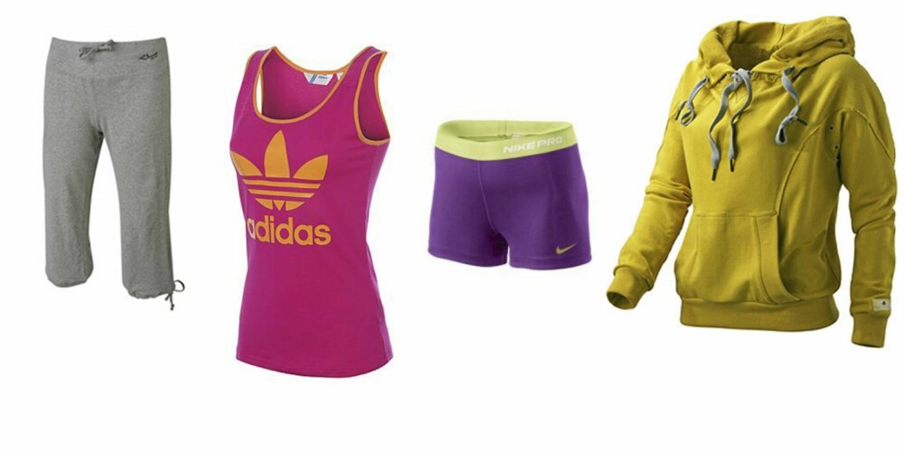 KUL I GUL: Röhnisch Flow Pants (kr 350), topp fra Adidas (kr 150), shorts fra Nike (kr 600), Hettejakke fra Stella McCartney for Adidas (kr 950) KUL I GUL: Röhnisch Flow Pants (kr 350), topp fra Adidas (kr 150), shorts fra Nike (kr 600), Hettejakke fra Stella McCartney for Adidas (kr 950)