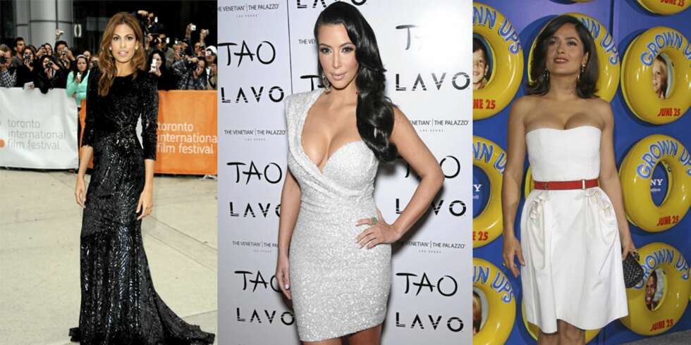 JUKSER: Både Eva Mendes, Kim Kardashian og Salma Hayek bruker juksetips for å se slanke ut. JUKSER: Både Eva Mendes, Kim Kardashian og Salma Hayek bruker juksetips for å se slanke ut.
