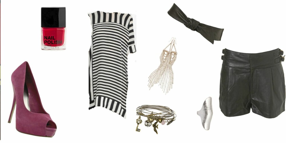 STJEL STILEN 2: Sko fra Bakersshoes.com (kr 300), rød neglelakk fra H&M (kr 39,50), kjole fra BCBG/Netaporter (kr 1200), armbånd fra Gina Tricot (kr 129), ring og øredobber fra Bik Bok (kr 49 og 79), belte fra Topshop (kr 280) skinnshorts fra Topshop (kr 600). STJEL STILEN 2: Sko fra Bakersshoes.com (kr 300), rød neglelakk fra H&M (kr 39,50), kjole fra BCBG/Netaporter (kr 1200), armbånd fra Gina Tricot (kr 129), ring og øredobber fra Bik Bok (kr 49 og 79), belte fra Topshop (kr 280) skinnshorts fra Topshop (kr 600).