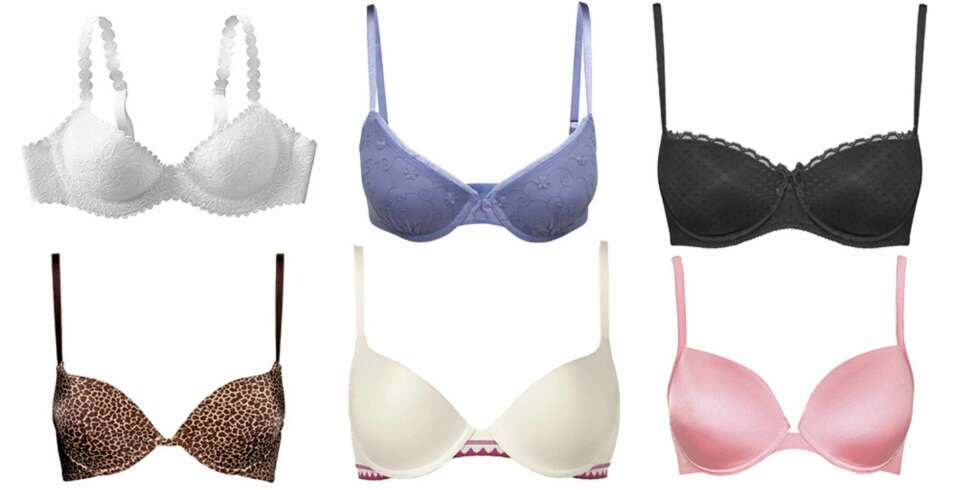 FRA VENSTRE: Bh fra La Redoute(kr 399), bh fra Lindex (129), bh fra Wonderbra (kr379), bh fra Wonderbra (kr 349), bh fra Miss Triumph (kr 279) og bh fra Cubus (149). FRA VENSTRE: Bh fra La Redoute(kr 399), bh fra Lindex (129), bh fra Wonderbra (kr379), bh fra Wonderbra (kr 349), bh fra Miss Triumph (kr 279) og bh fra Cubus (149).