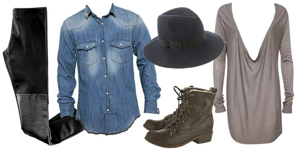SLIK BRUKER DU DENIMSKJORTEN: Tights fra H&M (kr 199), skjorte fra Selected Homme (kr 299), hatt fra Asos (kr 199), sko fra Topshop (kr 634), genser fra Rut M.Fl (kr 249). SLIK BRUKER DU DENIMSKJORTEN: Tights fra H&M (kr 199), skjorte fra Selected Homme (kr 299), hatt fra Asos (kr 199), sko fra Topshop (kr 634), genser fra Rut M.Fl (kr 249).