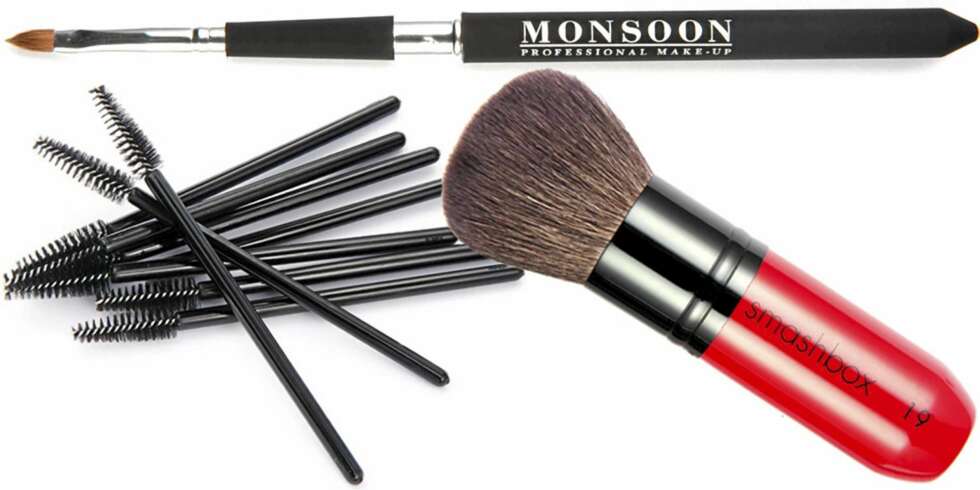 FRA TOPPEN: Monsoon makeup leppepensel (kr 240), Visage Makeup Store engangskoster (kr 150 for 10 stk.), Smashbox Face og Body Brush nr. 19 (kr 560). FRA TOPPEN: Monsoon makeup leppepensel (kr 240), Visage Makeup Store engangskoster (kr 150 for 10 stk.), Smashbox Face og Body Brush nr. 19 (kr 560).