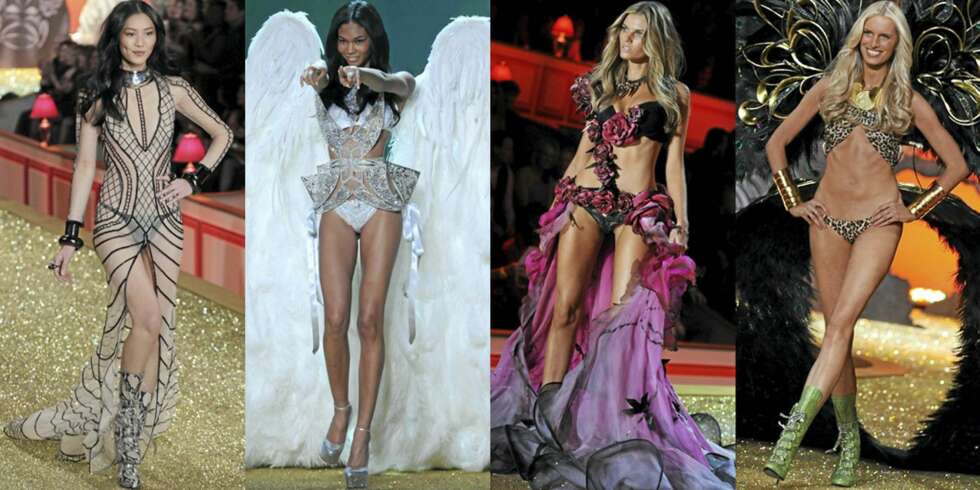 SEXY UNDERTØY: Skjønnhetene Liu Wen, Selita Ebanks, Maya Linchuk og Karolina Kurkova viste frem lekkert undertøy på catwalken. SEXY UNDERTØY: Skjønnhetene Liu Wen, Selita Ebanks, Maya Linchuk og Karolina Kurkova viste frem lekkert undertøy på catwalken.