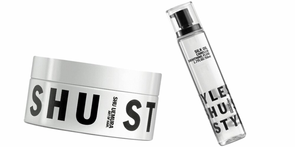 FRA VENSTRE: Shu Uemura Shape Paste (kr 370) Shu Uemura Silk Oil (kr 370), FRA VENSTRE: Shu Uemura Shape Paste (kr 370) Shu Uemura Silk Oil (kr 370),