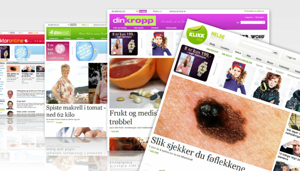 Under Klikk Helse finner du nettstedene Din Kropp, Din Kost og Doktoronline. Under Klikk Helse finner du nettstedene Din Kropp, Din Kost og Doktoronline.