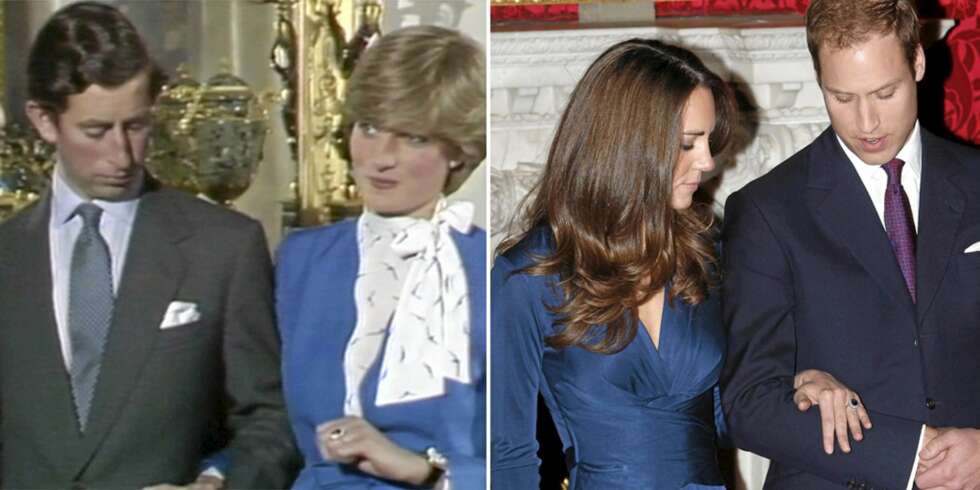 SAMME RING: Under gårsdagens kunngjøring av forlovelsen mellom William og Kate, var det flere som så likhetene mellom den blivende prinsessen og Williams mor, den avdøde prinsesse Diana. Nå må Kate betemme seg for om hun vil følge i lady Dianas fotspor. SAMME RING: Under gårsdagens kunngjøring av forlovelsen mellom William og Kate, var det flere som så likhetene mellom den blivende prinsessen og Williams mor, den avdøde prinsesse Diana. Nå må Kate betemme seg for om hun vil følge i lady Dianas fotspor.