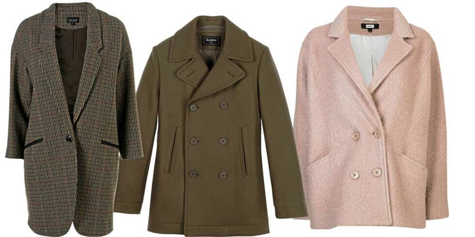 FRA VENSTRE: Frakk fra Topshop (kr 949), kåpe fra Lacoste (kr 4899), kåpe fra BikBok (kr 599) FRA VENSTRE: Frakk fra Topshop (kr 949), kåpe fra Lacoste (kr 4899), kåpe fra BikBok (kr 599)