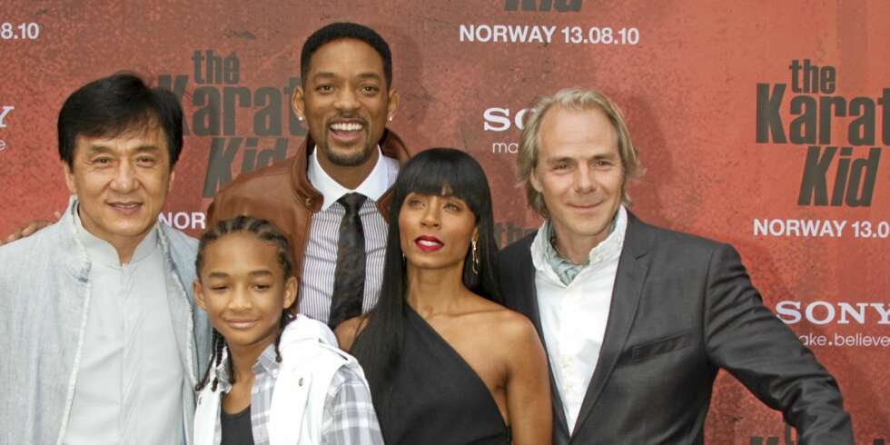 BARNSLIG: Jackie Chan, Jaden Pinkett-Smith, Will Smith, Jada Pinkett-Smith og Harald Zwart har alle mye barn i seg, men det ble Harald som tok prisen. BARNSLIG: Jackie Chan, Jaden Pinkett-Smith, Will Smith, Jada Pinkett-Smith og Harald Zwart har alle mye barn i seg, men det ble Harald som tok prisen.