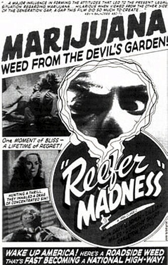 Hollywood har kommet langt siden 1936, da filmen «Reefer Madness» fremstilte marihuana som en inngangsport til selvmord og galskap. Hollywood har kommet langt siden 1936, da filmen «Reefer Madness» fremstilte marihuana som en inngangsport til selvmord og galskap.